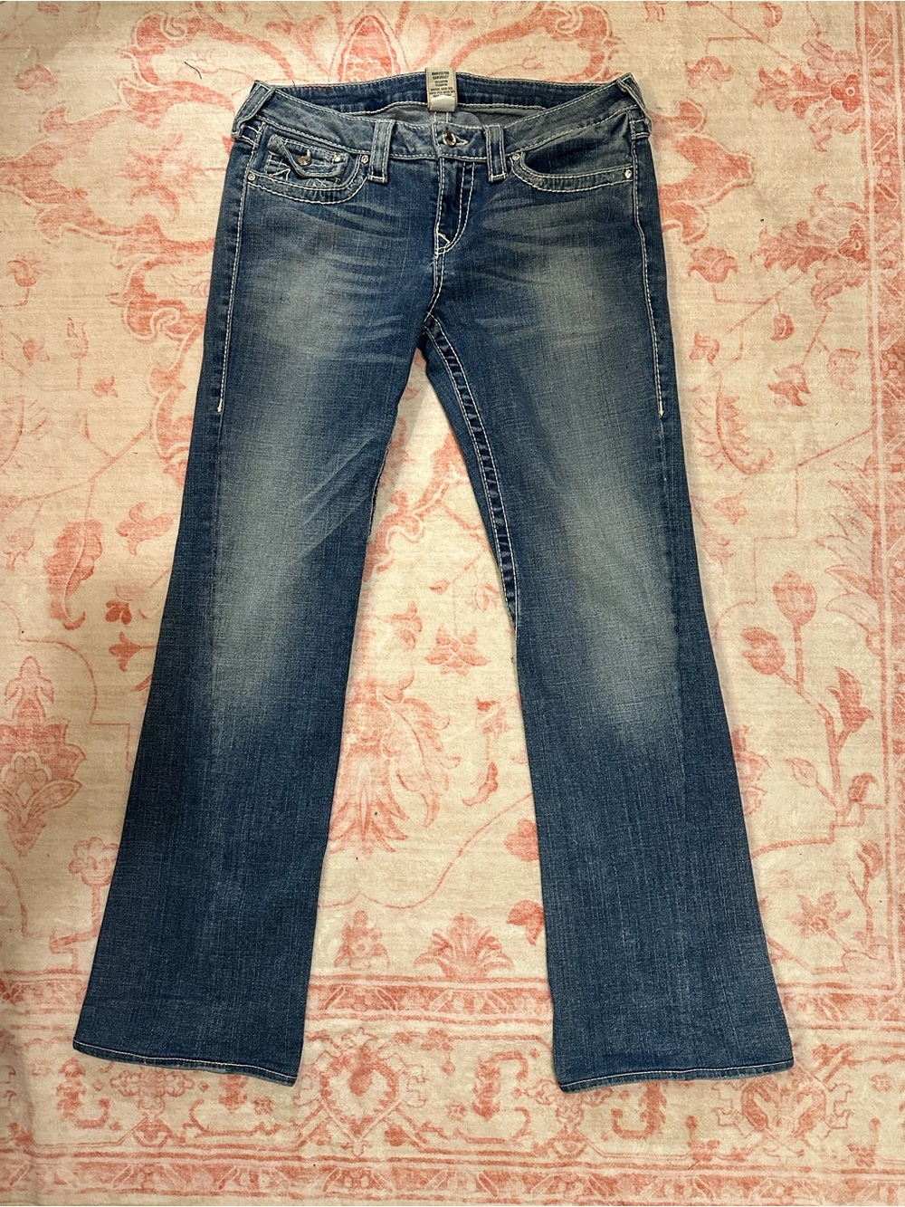 True Religion Women's Boot Cut Jeans in Medium Blue Fade